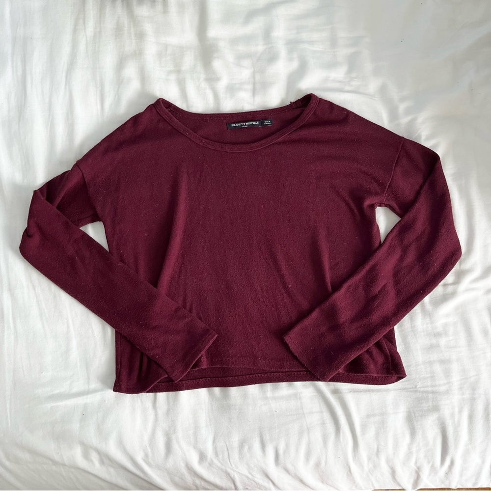 Brandy Melville Burgundy Long Sleeved Top